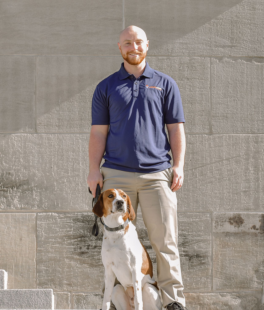 Chris Jordan and his dog
