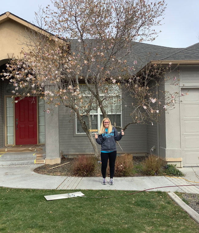 Meridian House Painting Exterior With Customer